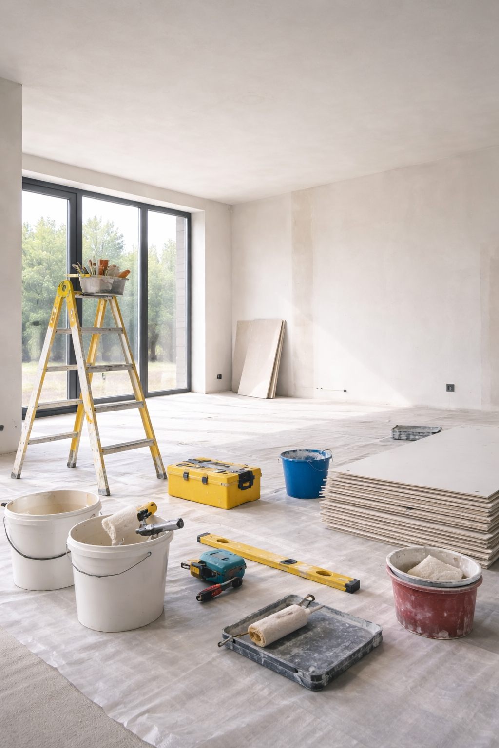 Внутренняя отделка светлого помещения