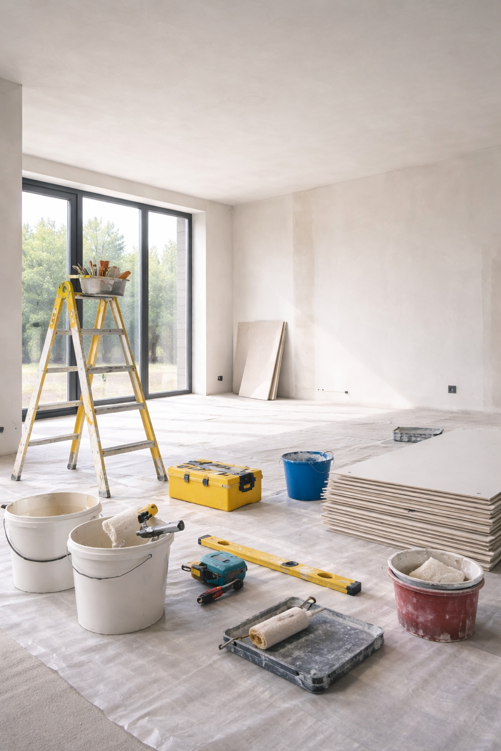 Внутренняя отделка светлого помещения